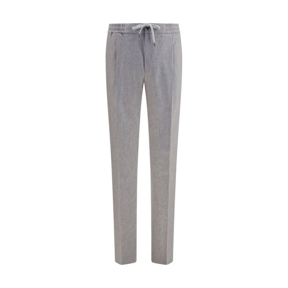 PT Torino Gray Wool Oves Aries Casual Men's Pants